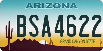 AZ license plate BSA4622