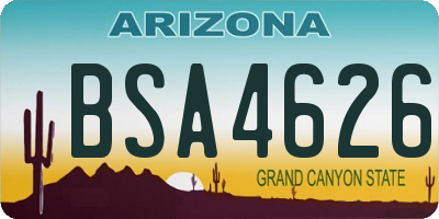 AZ license plate BSA4626