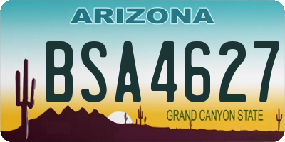 AZ license plate BSA4627