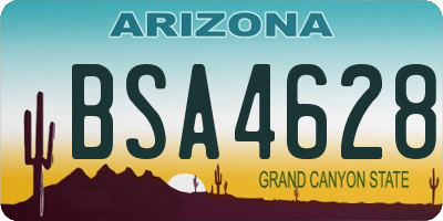 AZ license plate BSA4628