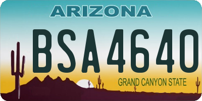 AZ license plate BSA4640