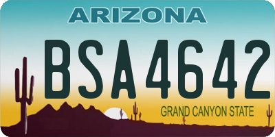 AZ license plate BSA4642