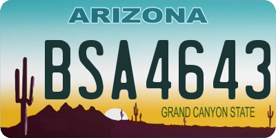 AZ license plate BSA4643