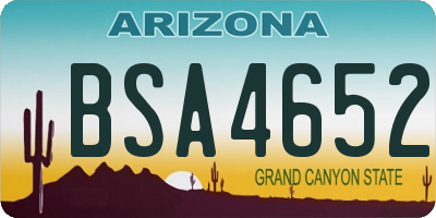 AZ license plate BSA4652