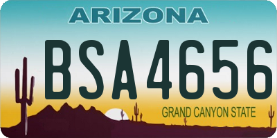 AZ license plate BSA4656