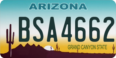 AZ license plate BSA4662