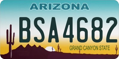 AZ license plate BSA4682