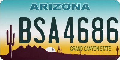 AZ license plate BSA4686