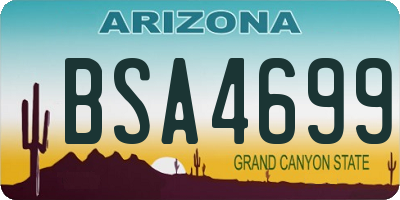 AZ license plate BSA4699
