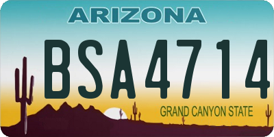 AZ license plate BSA4714