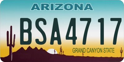 AZ license plate BSA4717