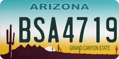 AZ license plate BSA4719