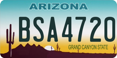 AZ license plate BSA4720