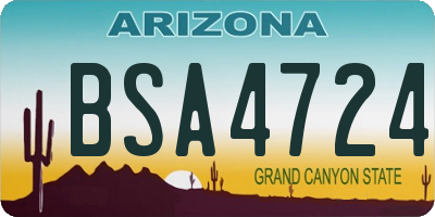 AZ license plate BSA4724