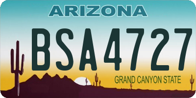 AZ license plate BSA4727