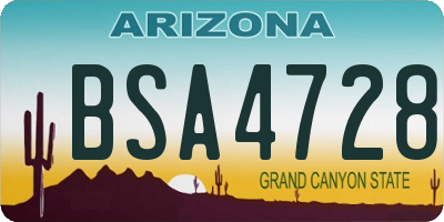 AZ license plate BSA4728