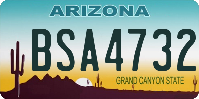 AZ license plate BSA4732