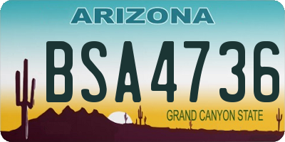 AZ license plate BSA4736