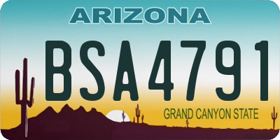 AZ license plate BSA4791