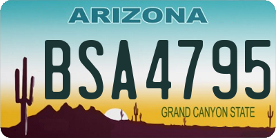 AZ license plate BSA4795