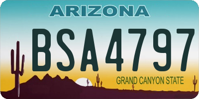 AZ license plate BSA4797