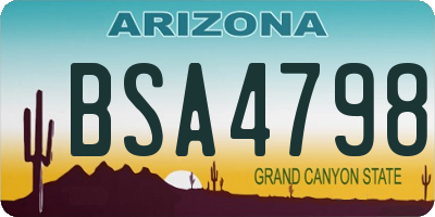 AZ license plate BSA4798