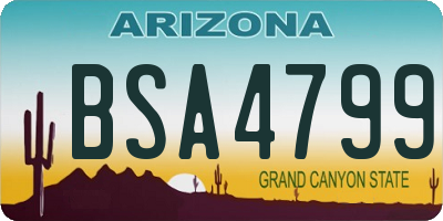 AZ license plate BSA4799