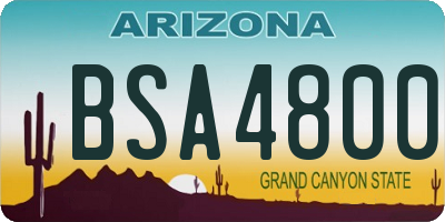 AZ license plate BSA4800