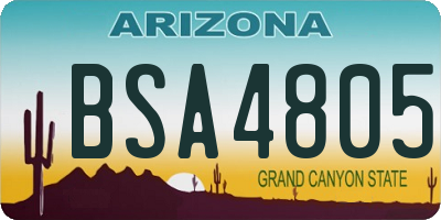 AZ license plate BSA4805