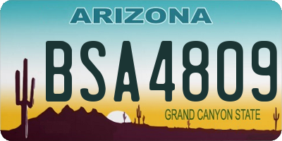 AZ license plate BSA4809