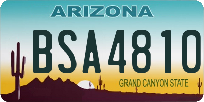 AZ license plate BSA4810