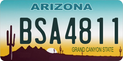 AZ license plate BSA4811