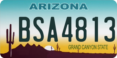 AZ license plate BSA4813