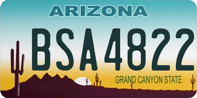 AZ license plate BSA4822