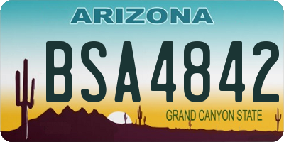 AZ license plate BSA4842