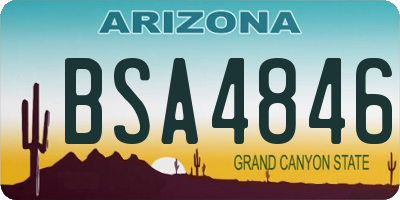 AZ license plate BSA4846