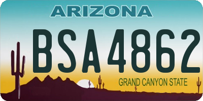 AZ license plate BSA4862