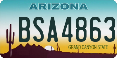 AZ license plate BSA4863