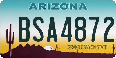 AZ license plate BSA4872