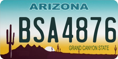 AZ license plate BSA4876