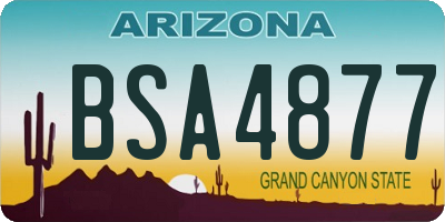 AZ license plate BSA4877