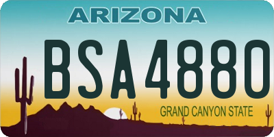AZ license plate BSA4880