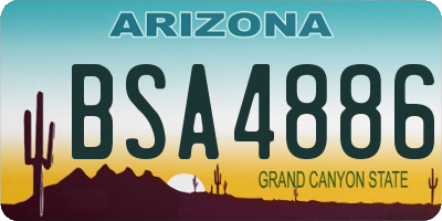 AZ license plate BSA4886