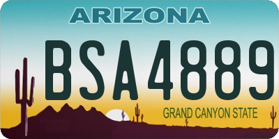 AZ license plate BSA4889