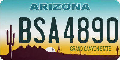AZ license plate BSA4890