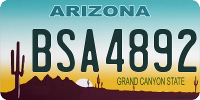 AZ license plate BSA4892