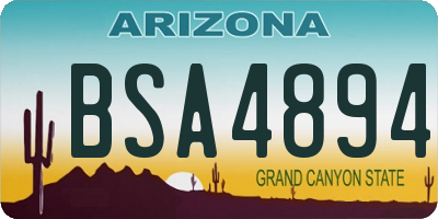 AZ license plate BSA4894