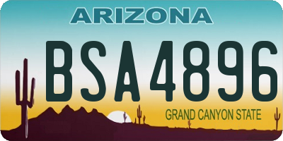AZ license plate BSA4896