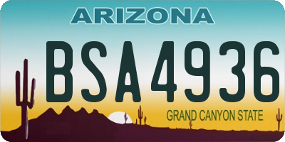AZ license plate BSA4936