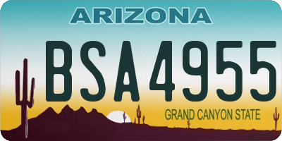AZ license plate BSA4955